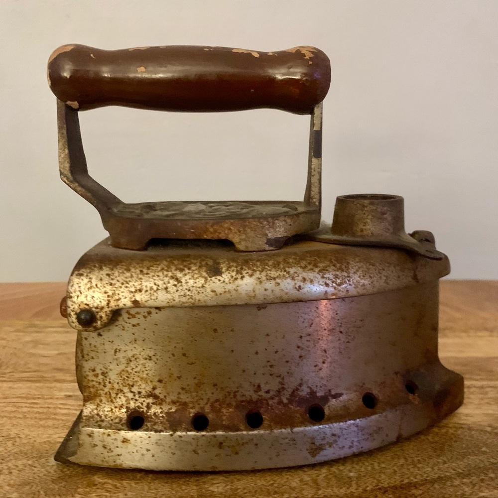 Antique Cast Iron Coal Ironing Clothes Press w/Insert, Collectible